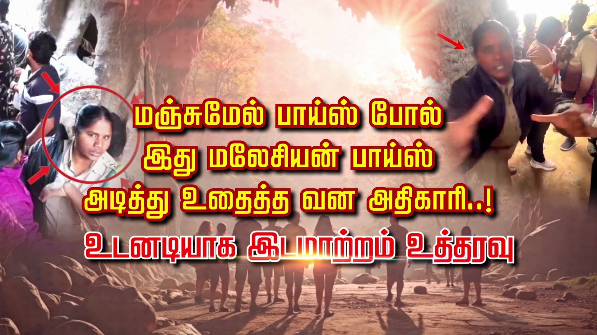 மஞ்சுமேல் பாய்ஸ் போல் இது மலேசியன் பாய்ஸ் அடித்து உதைத்த வன அதிகாரி..! உடனடியாக இடமாற்றம் உத்தரவு
